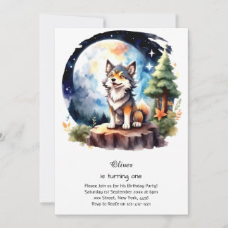 Wolf Einladung zum ersten Geburtstag
