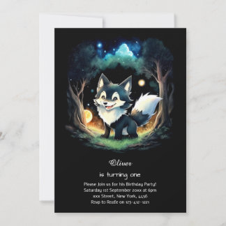 Wolf Einladung zum ersten Geburtstag
