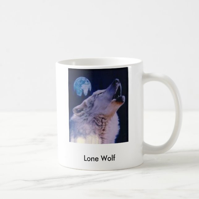 Wolf, einsamer Wolf Kaffeetasse (Rechts)