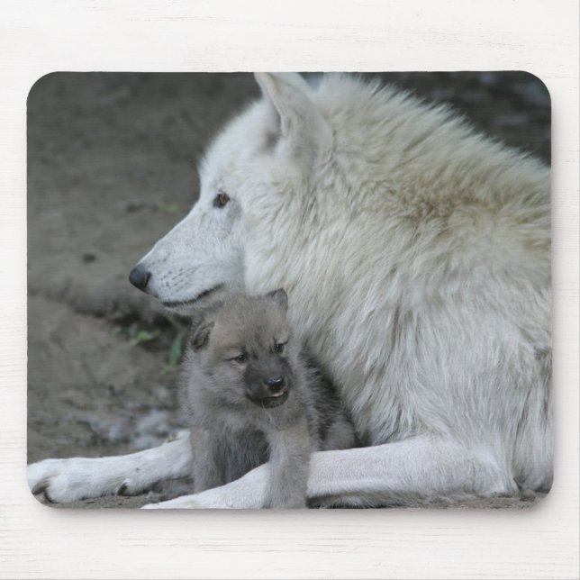 Wolf-Elternteil Mousepad (Vorne)