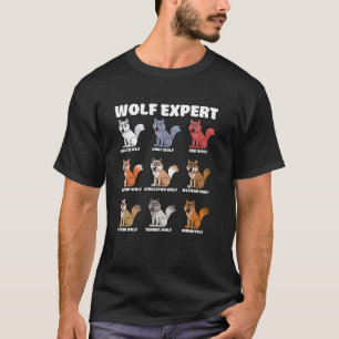 Wolf Experte Lustig Süß Chibi Wolf Liebhaber T-Shirt