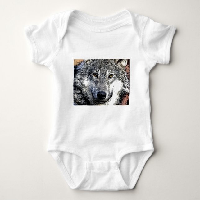 Wolf Eyes Artwork Baby Strampler (Vorderseite)