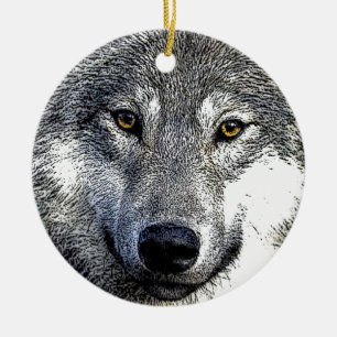 Wolf Eyes Artwork Keramik Ornament