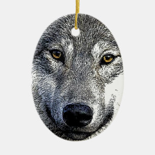 Wolf Eyes Artwork Keramik Ornament