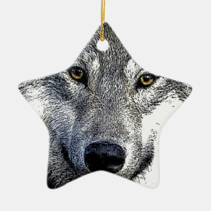 Wolf Eyes Artwork Keramik Ornament