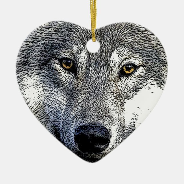 Wolf Eyes Artwork Keramikornament (Vorne)