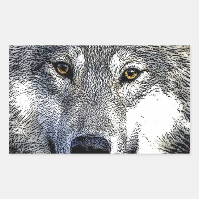 Wolf Eyes Artwork Rechteckiger Aufkleber (Vorderseite)