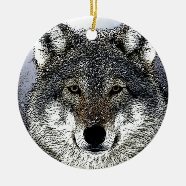 Wolf Eyes Keramikornament (Vorne)