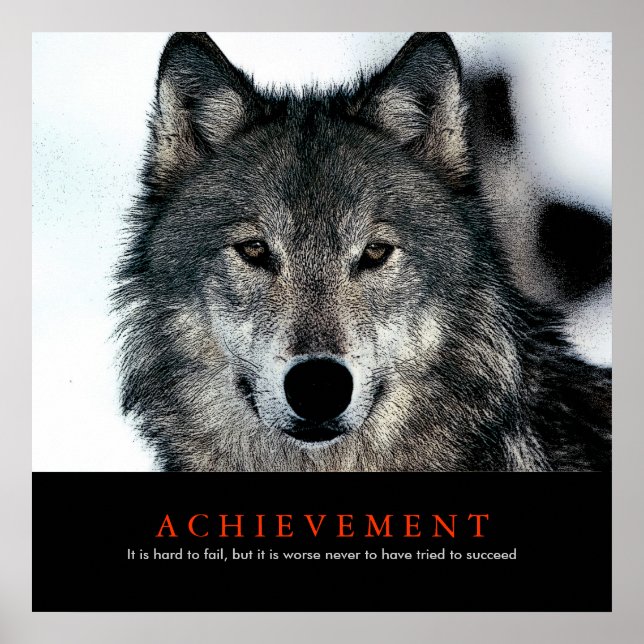Wolf Eyes Motivierend Achievement Poster (Vorne)