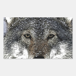 Wolf Eyes Rechteckiger Aufkleber