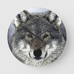 Wolf Eyes Runde Wanduhr