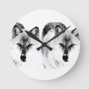Wolf Eyes Runde Wanduhr