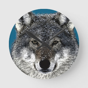 Wolf Eyes Runde Wanduhr