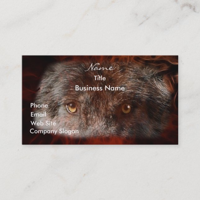 WOLF EYES Wildlife Support Business Card Visitenkarte (Vorderseite)