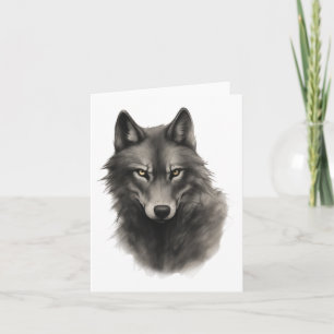 Wolf Face Sticker Karte