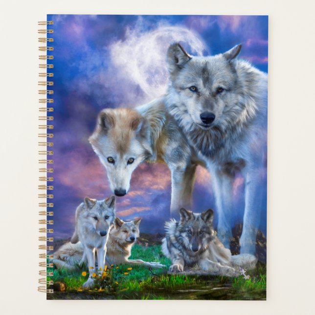 Wolf Familie eine bessere Welt Planer (Vorderseite)