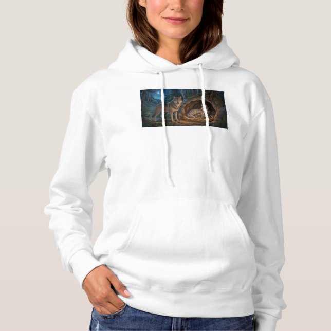 Wolf Familie   Hoodie (Vorderseite)