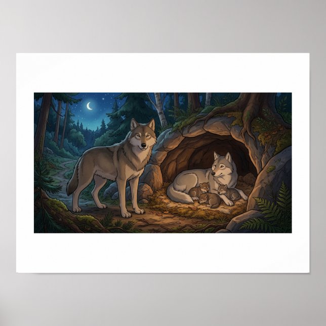 Wolf Familie   Poster (Vorne)