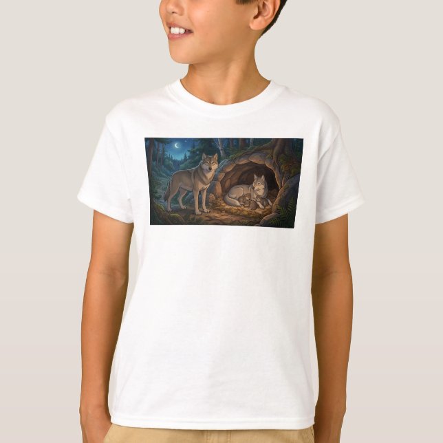 Wolf Familie   T-Shirt (Vorderseite)