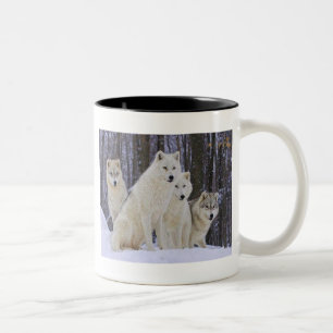 Wolf-Familie Zweifarbige Tasse