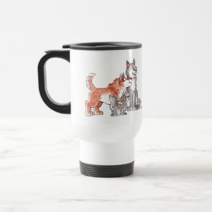 Wolf-Familien-Reise-Tasse Reisebecher