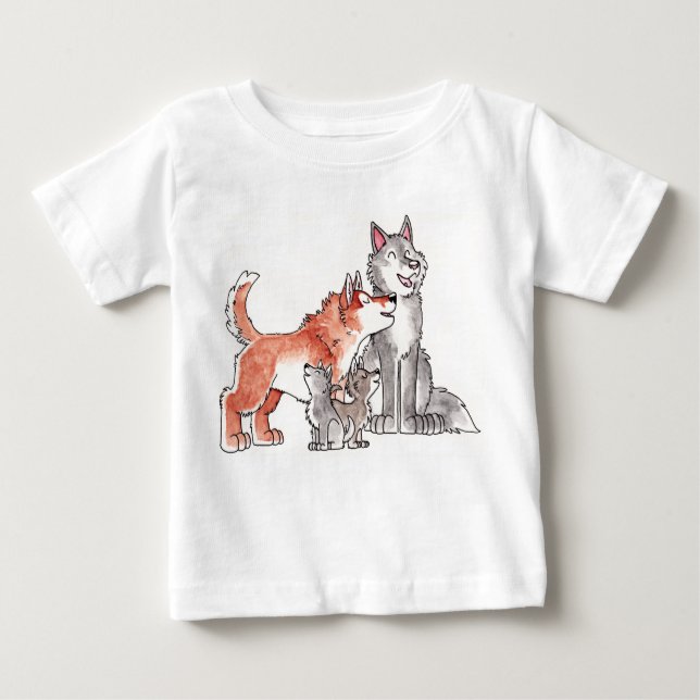 Wolf-Familien-Säuglings-T - Shirt (Vorderseite)
