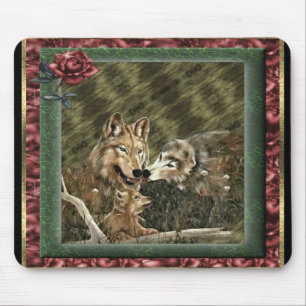 Wolf-FamilienMausunterlage Mousepad