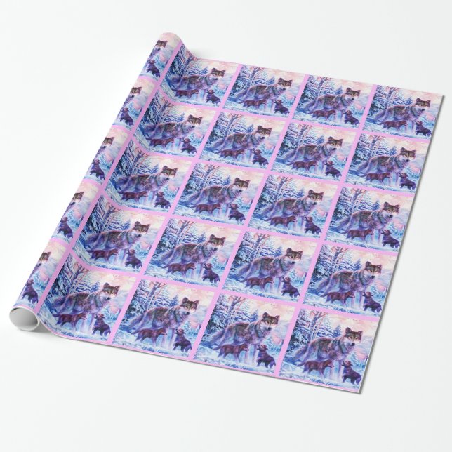 Wolf Family Geschenkpapier (Ungerollt)