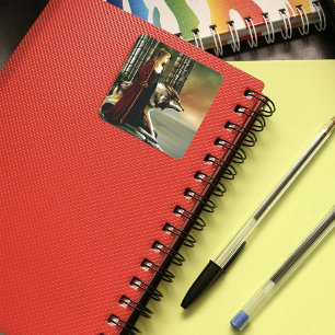 Wolf Fantasy Blonde Sorceress Quadratischer Aufkleber