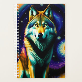 Wolf Farbenfrohe Malerei Art Planer