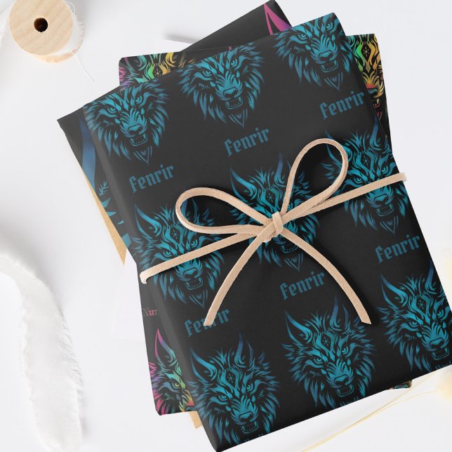 Wolf Fenrier Wrapping Paper Set 3 Geschenkpapier Set (Von Creator hochgeladen)