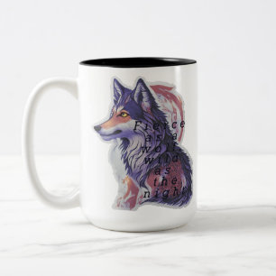 WOLF Fierce als Wolf, wild wie die Nacht Zweifarbige Tasse