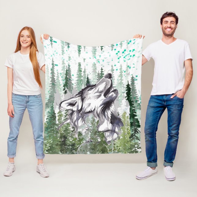Wolf Fleece Blanket | Farbenfrohe Wolf Fleece Blan (Beispiel)