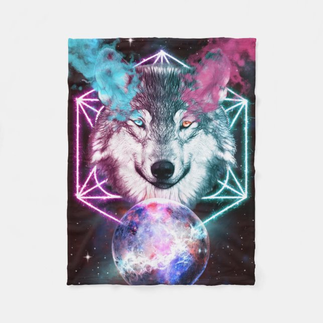 Wolf Fleecedecke (Vorderseite)