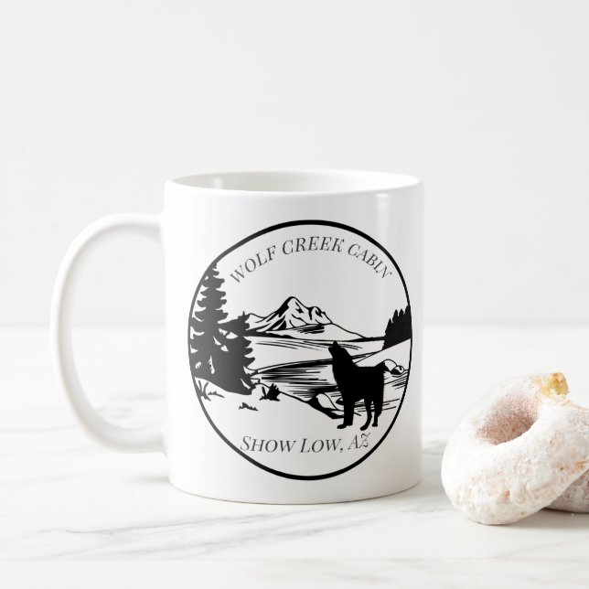 Wolf Forest Cabin Rental Zuhause Mountains Kaffeetasse (Mit Donut)