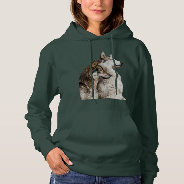 Wolf Forest Green Hoodie (Vorderseite)