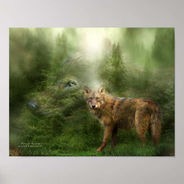 Wolf - Forest Spirit Art Poster/Print Poster (Vorne)