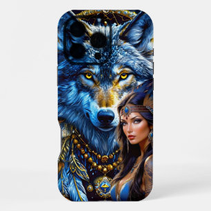 Wolf & Frau Fantasy iPhone 16 Pro Max Hülle