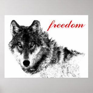 Wolf Freiheit Motivierend Inspiration Poster