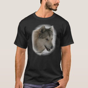 Wolf-Freiheits-grundlegender dunkler T - Shirt