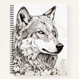 Wolf Friedlich Nature Prairie Sketch Zeichnend Sti Notizbuch