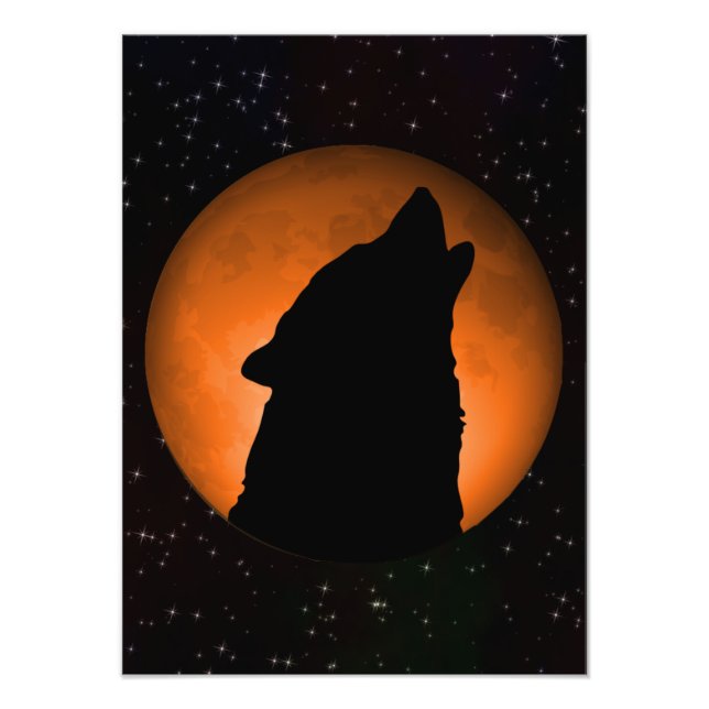 Wolf Full Moon Fotodruck (Vorne)