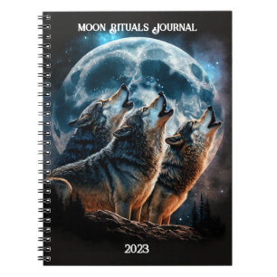 Wolf Full Moon Notebook Notizblock