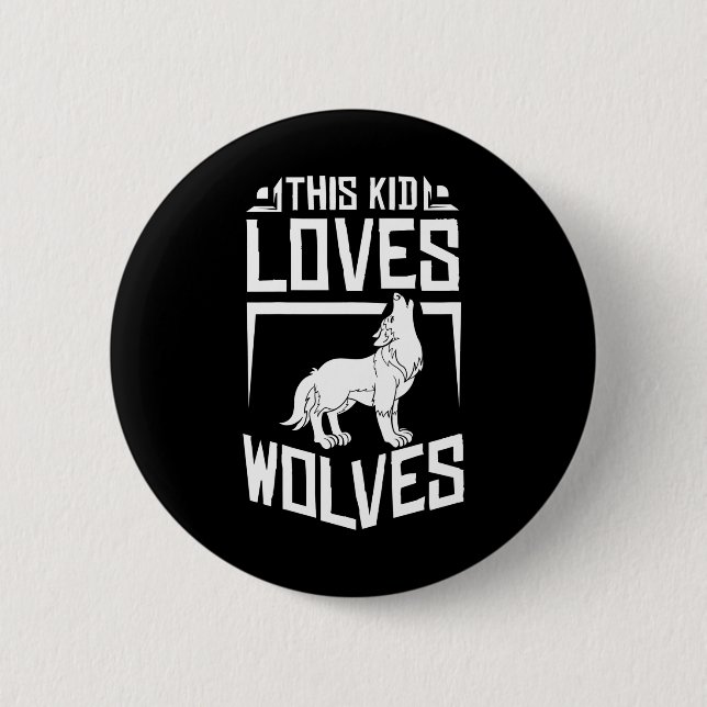 Wolf für Wölfe Bauer Button (Vorderseite)