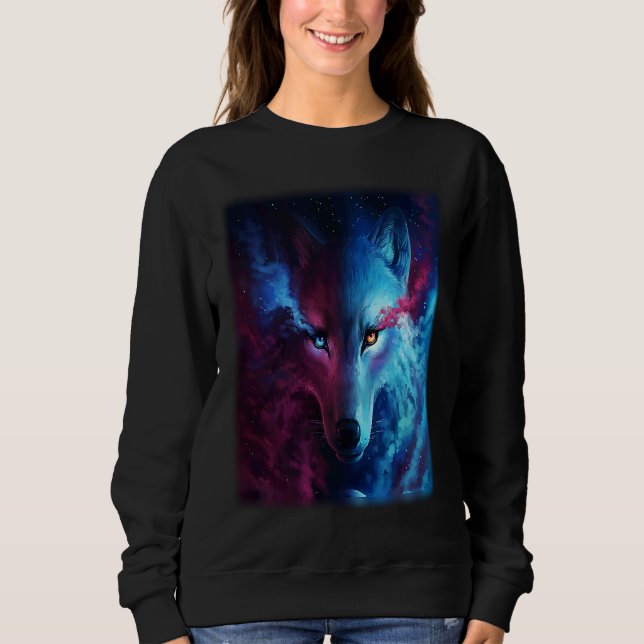 Wolf galaxy wolf   for men and woman sweatshirt (Vorderseite)