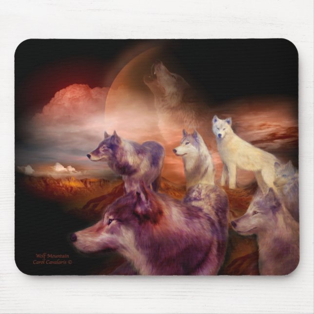 Wolf-Gebirgskunst Mousepad (Vorne)