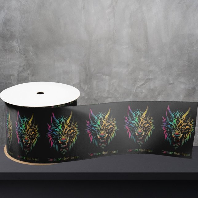 Wolf Geist Fenrir Wölfe Gesicht Geschenkverpackung Satinband (Von Creator hochgeladen)