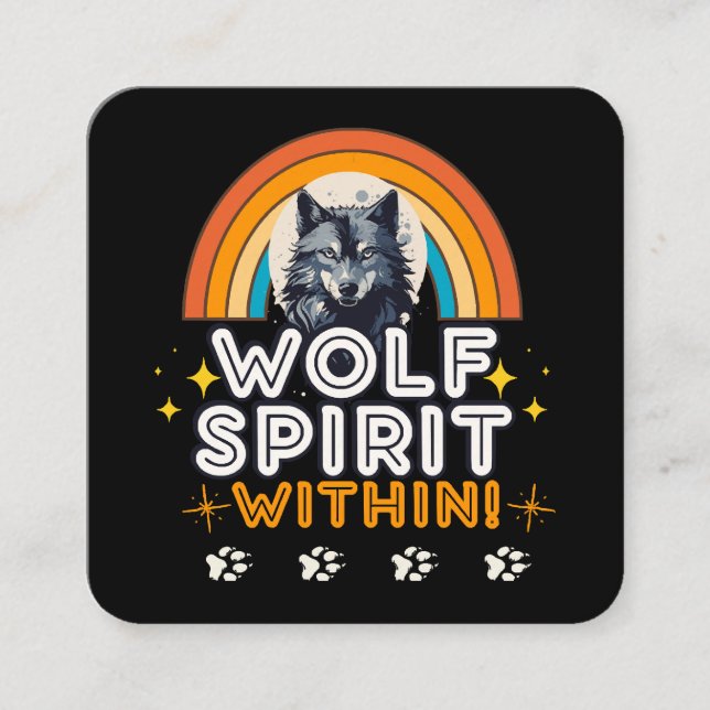 Wolf Geist im Inneren Quadratische Visitenkarte (Vorderseite)