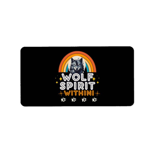 Wolf-Geist Innen Adressaufkleber (Vorne)