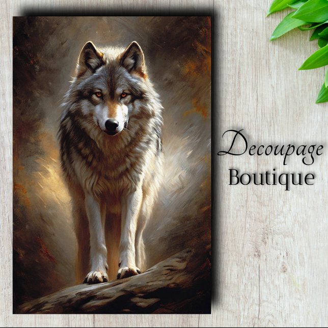 Wolf-Geist-Porträt-Decoupage Seidenpapier (Wolf Spirit Portrait Decoupage Tissue Paper)